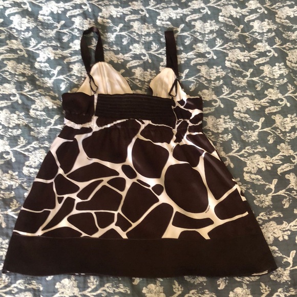 BEBE Sexy Brown/White Giraffe Print Plunge Front M - Picture 11 of 11